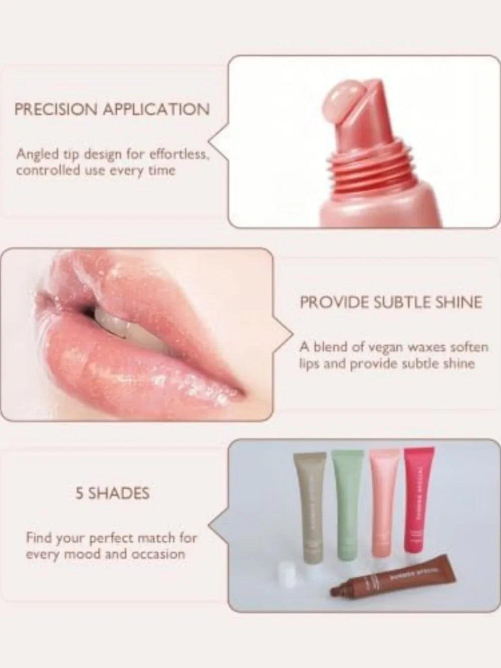 5-Pack Tinted Lip Balm Set for Summer, Moisturizing Gloss for Dry Lips